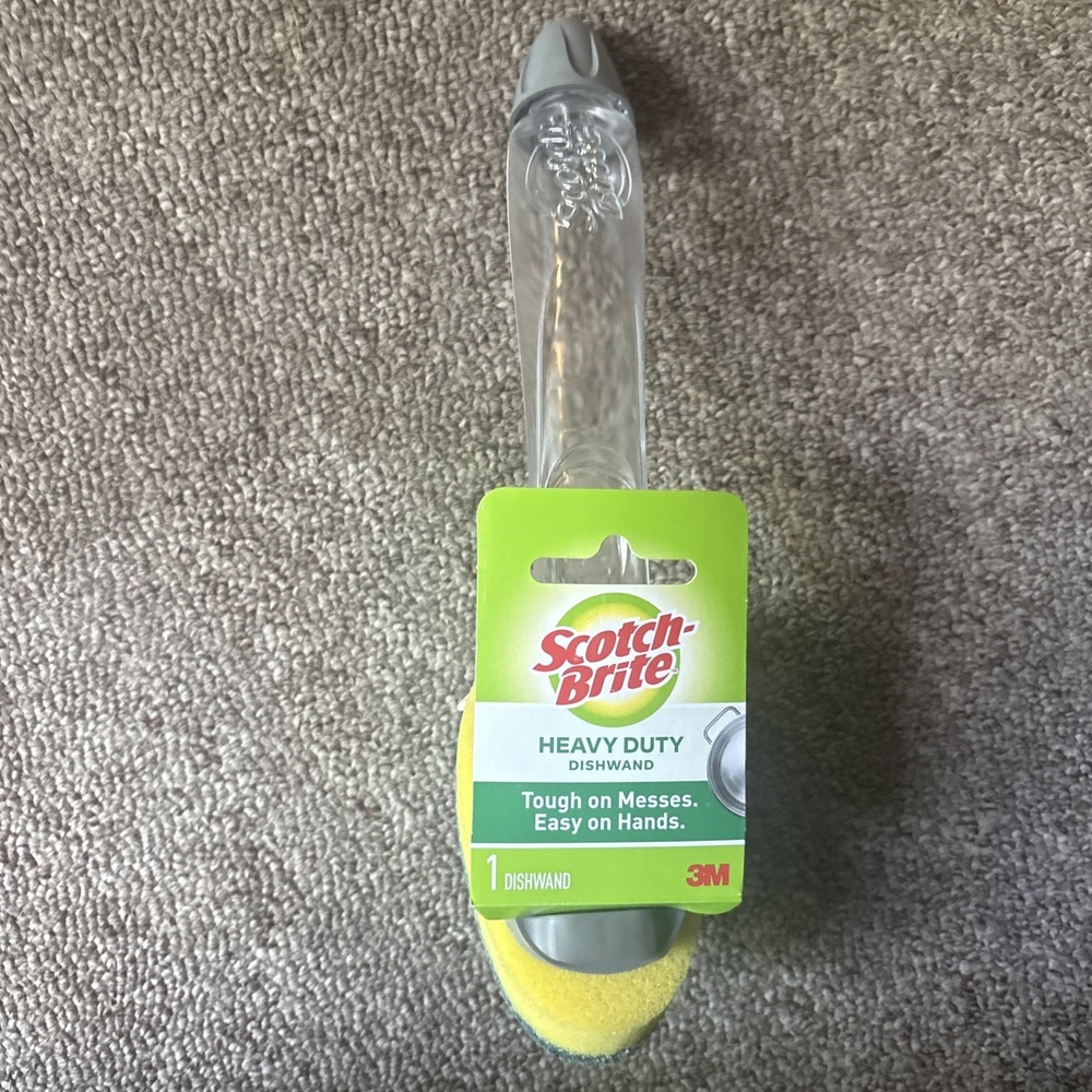 3M Scotch-Brite Heavy Duty Dishwand Tough on Messes Easy on Hands New